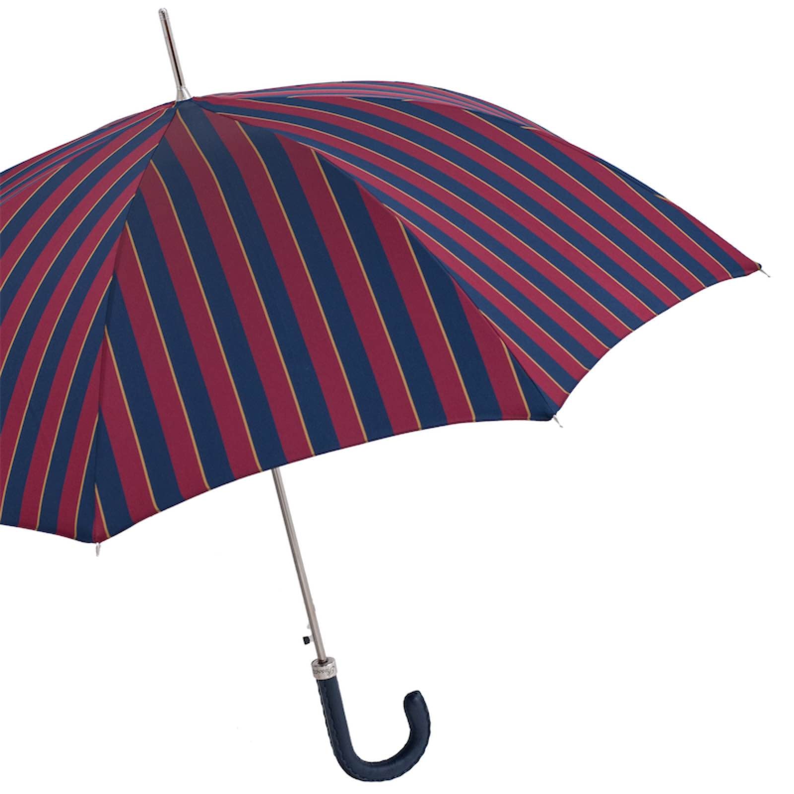 Classic Umbrella with Navy Leather Handle