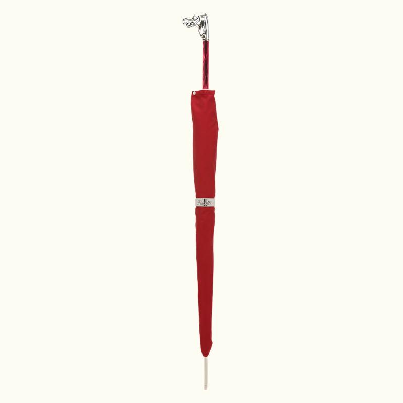 Red Umbrella with Silver Hound