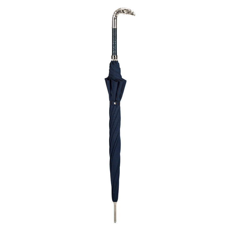 Blue Umbrella, Silver Eagle Handle