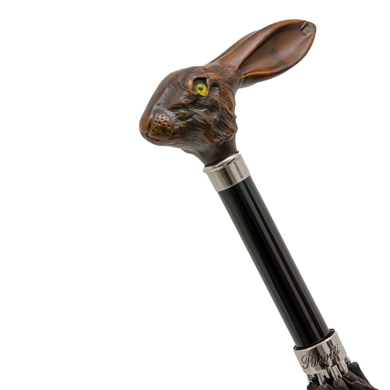 Brown Umbrella with Rabbit Handle