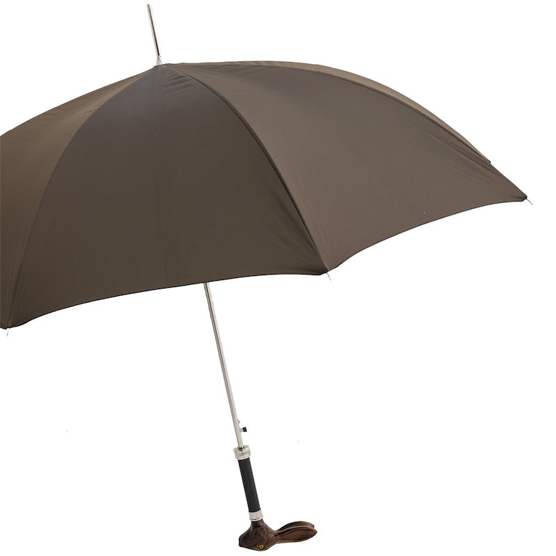 Brown Umbrella with Rabbit Handle