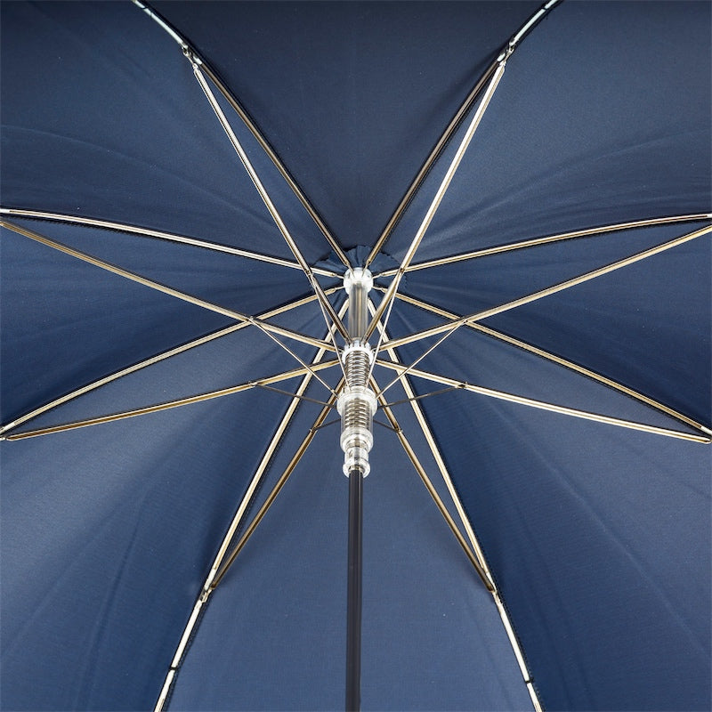 Blue Umbrella, Silver Greyhound Handle