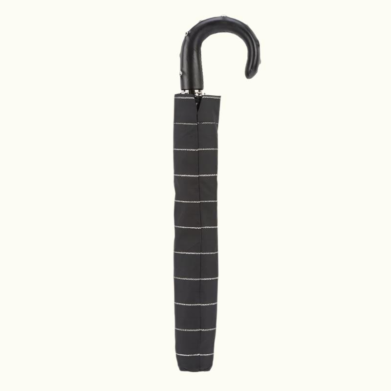 Folding Umbrella with Studs Leather Handle