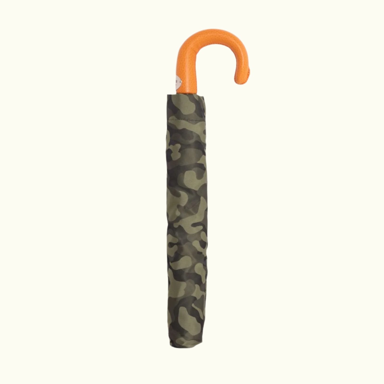 Camouflage Folding Umbrella with Orange Leather Handle