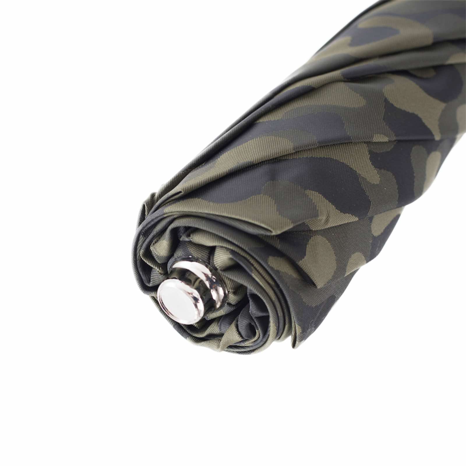 Camouflage Folding Umbrella with Orange Leather Handle