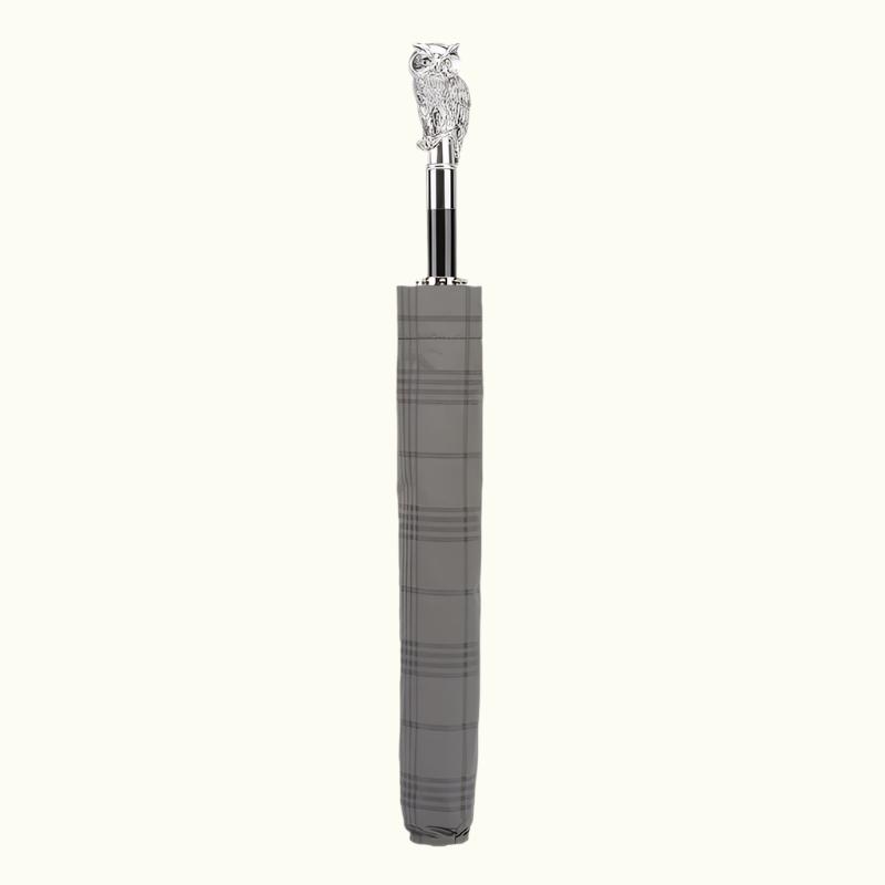 Silver Owl Folding Umbrella