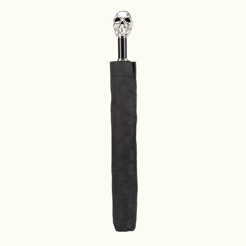 Skulls Print Silver Skull Folding Umbrella