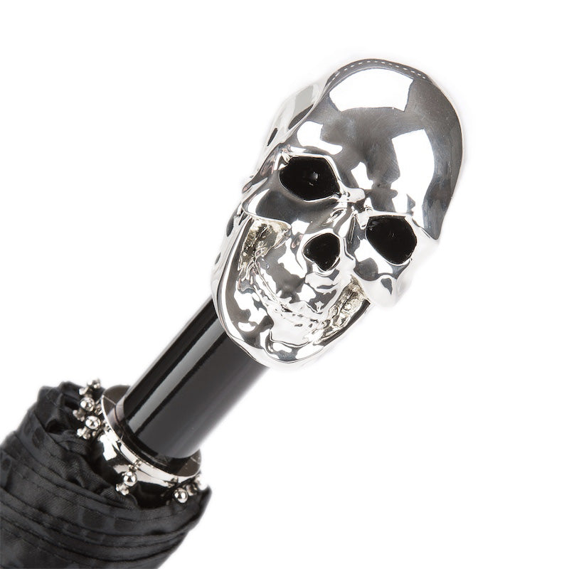 Skulls Print Silver Skull Folding Umbrella