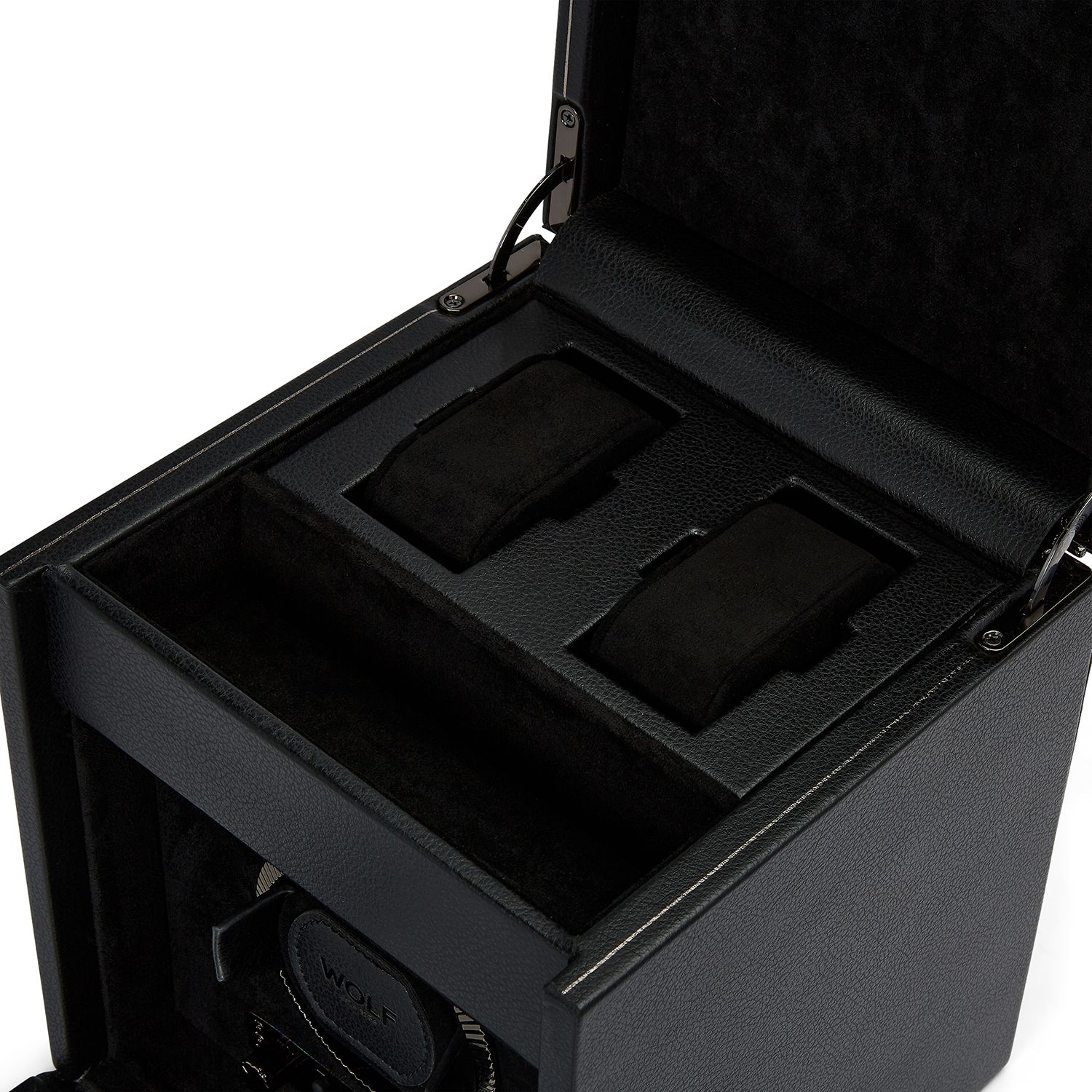 BRITISH RACING SINGLE WATCH WINDER WITH STORAGE BLACK