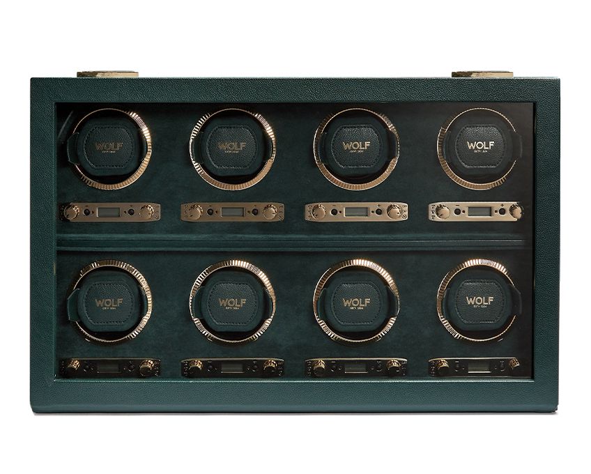 BRITISH RACING 8 PIECE WATCH WINDER GREEN