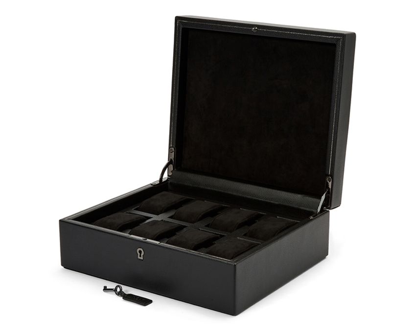 BRITISH RACING 8 PIECE WATCH BOX BLACK