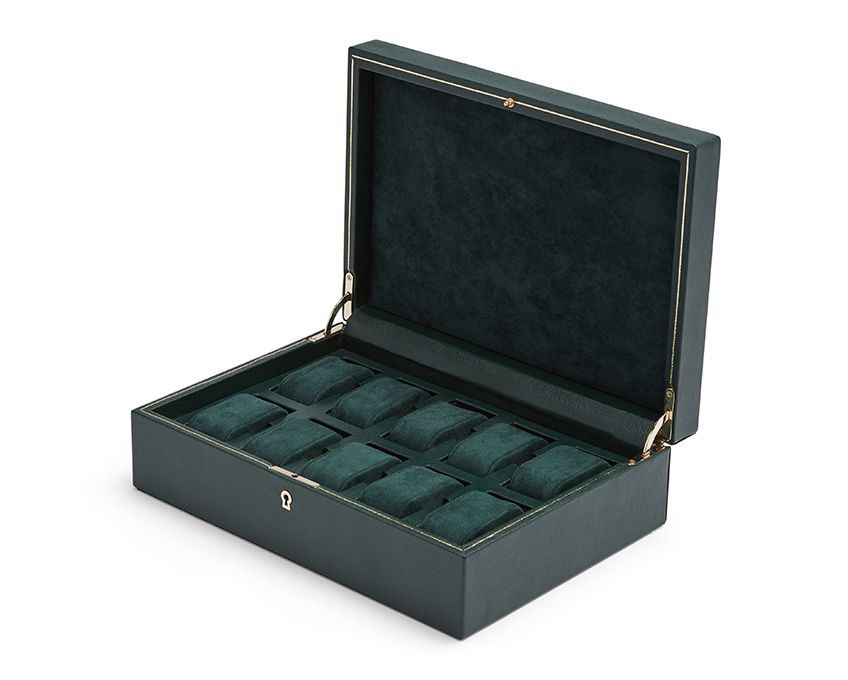 BRITISH RACING 10 PIECE WATCH BOX GREEN