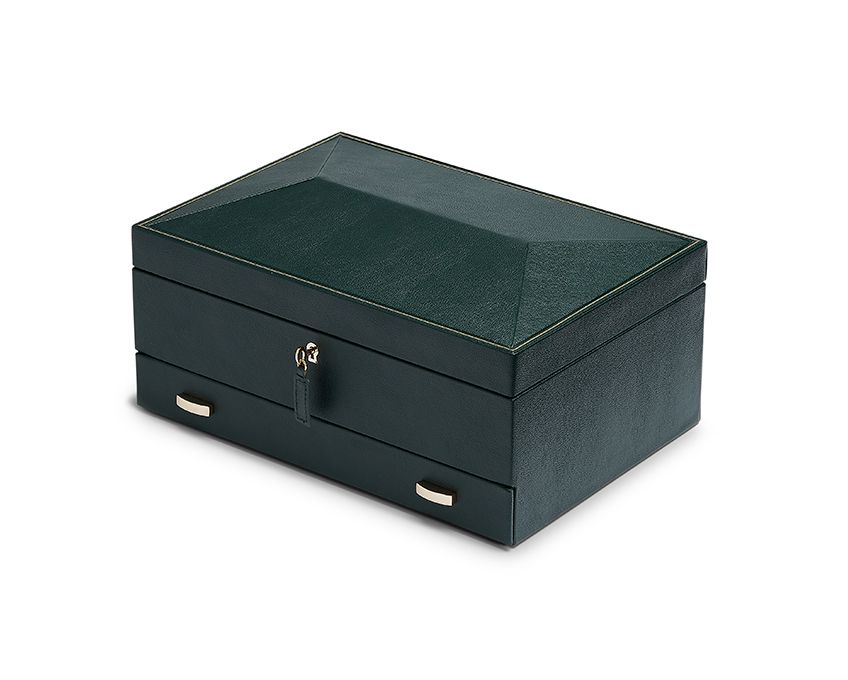 BRITISH RACING 10 PIECE WATCH BOX WITH STORAGE GREEN