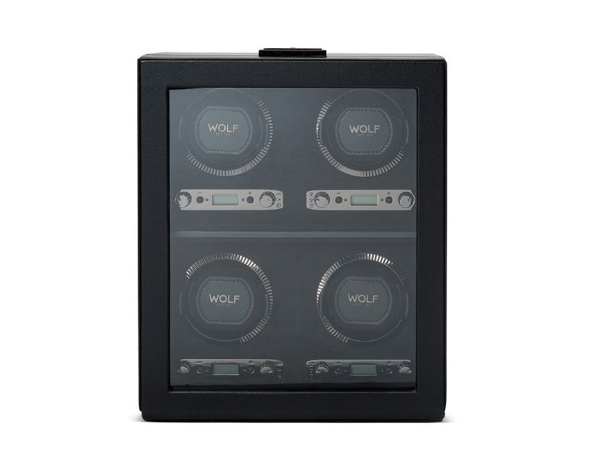 BRITISH RACING 4 PIECE WATCH WINDER BLACK