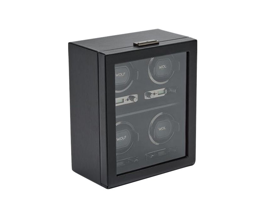 BRITISH RACING 4 PIECE WATCH WINDER BLACK