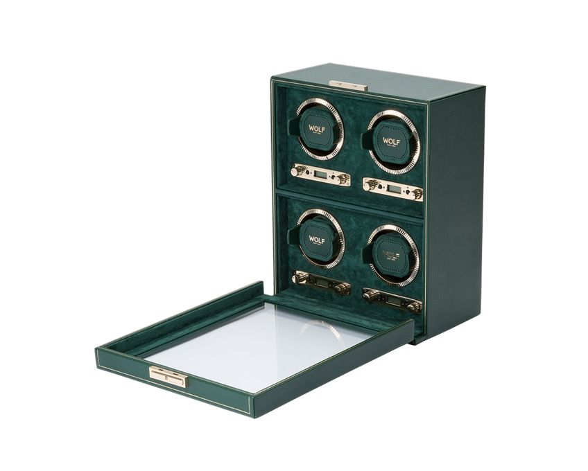 BRITISH RACING 4 PIECE WATCH WINDER BLACK