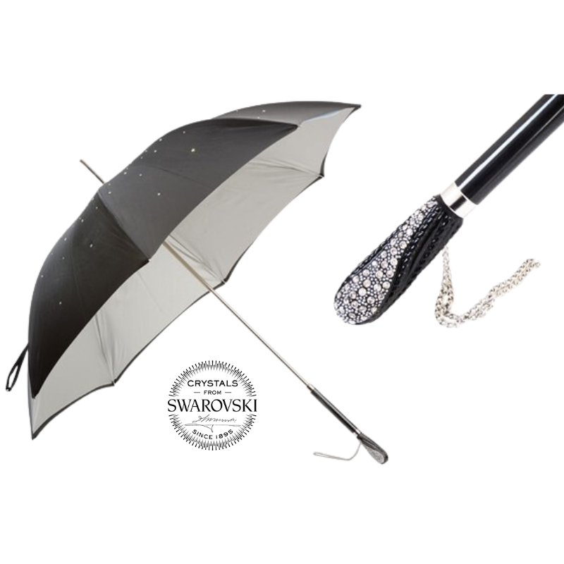 Black Swarovski® Umbrella, Double Cloth