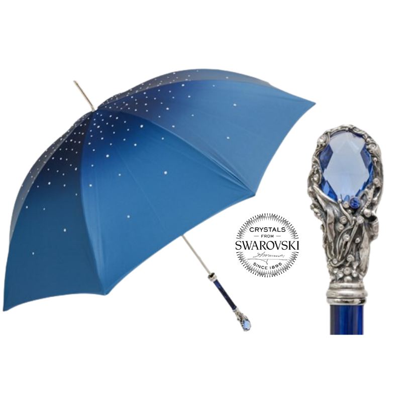 Blue Swarovski® Umbrella, Double Cloth