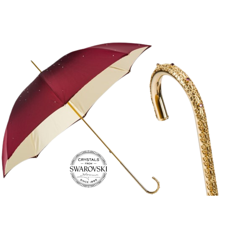 Burgundy Swarovski® Umbrella, Double Cloth