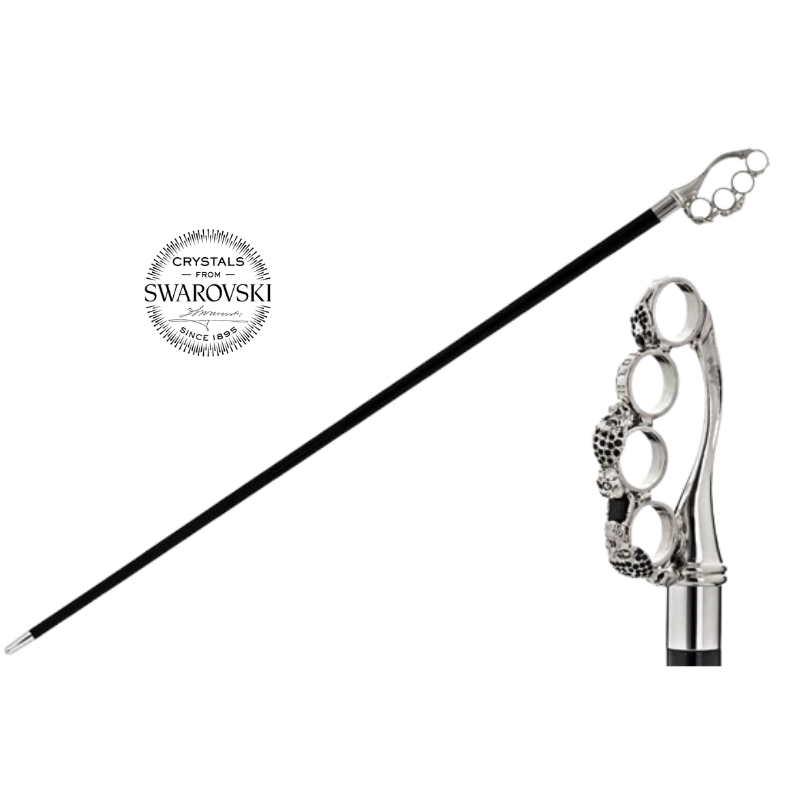 Brass Knuckle Cane with Swarovski® Crystals