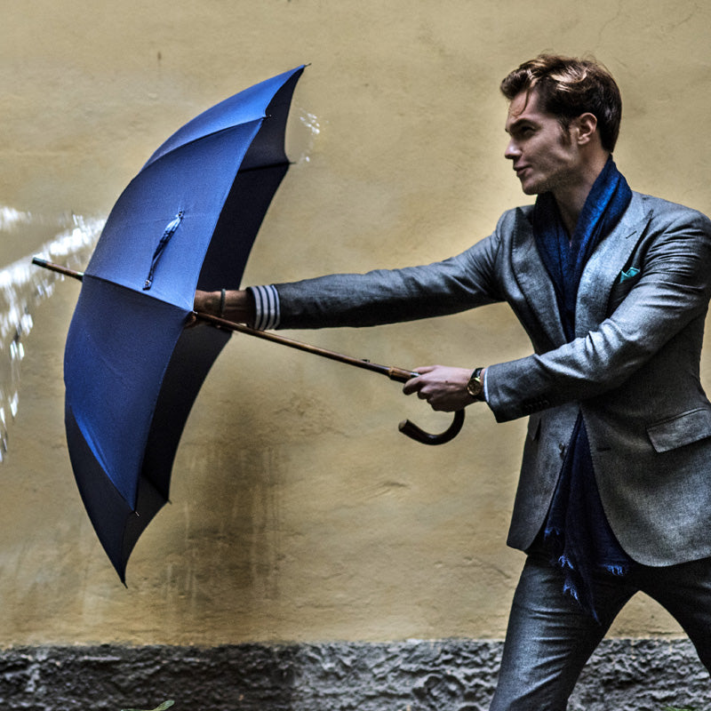 Solid Stick Blue Umbrella