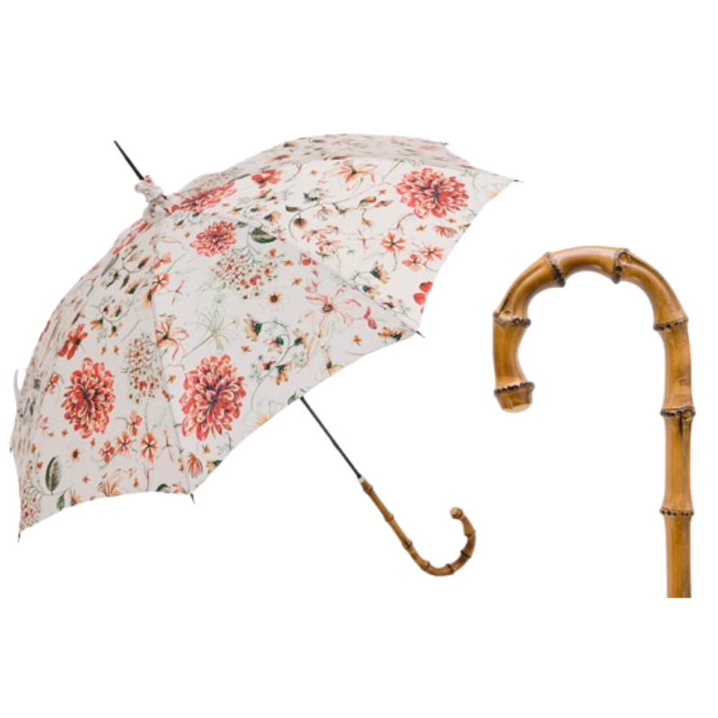 Flowered Parasol with Whangee Handle