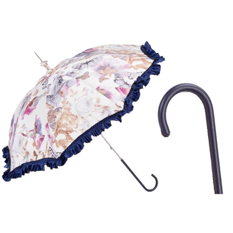 Manual Opening Retro-Style Butterflies Parasol, Rainproof