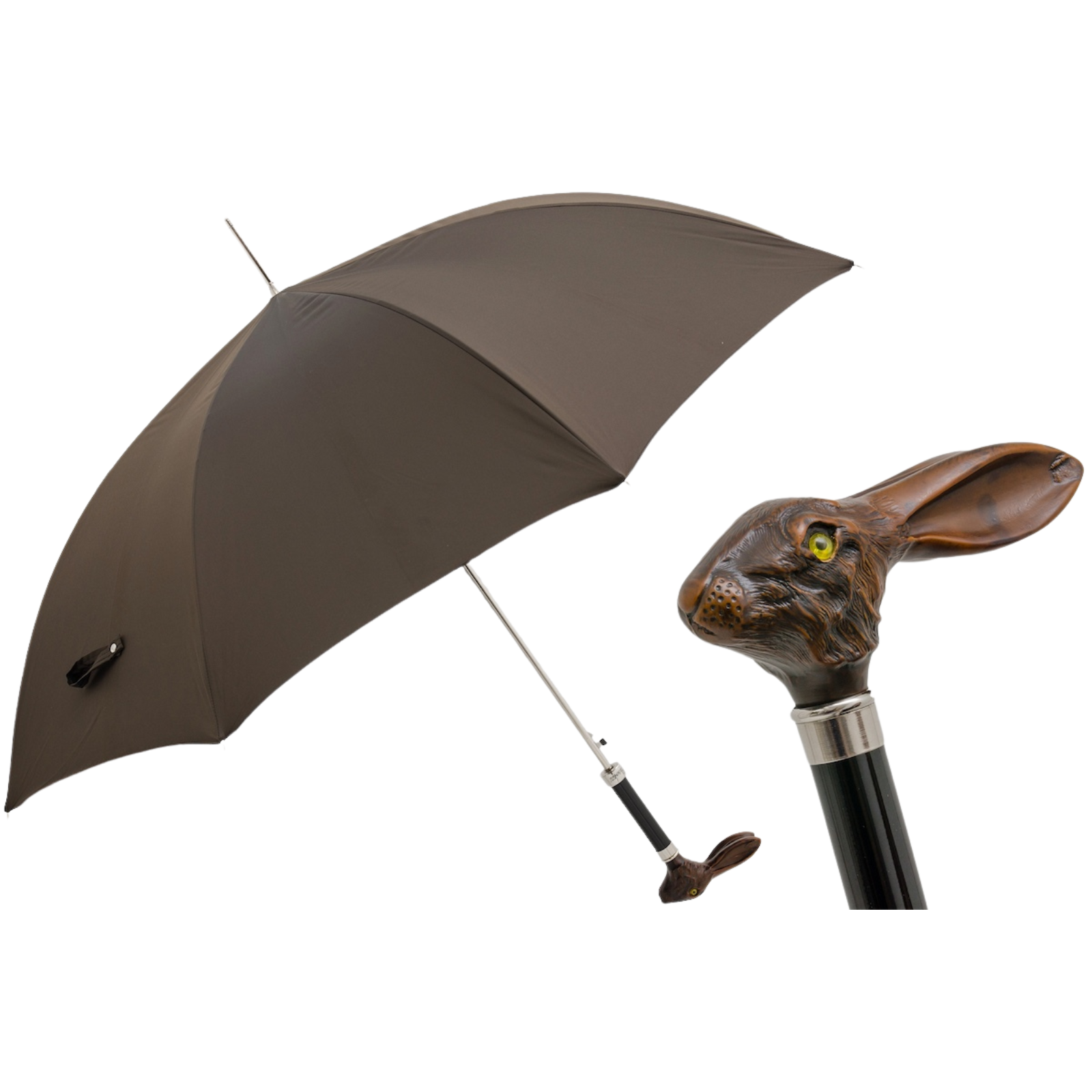 Brown Umbrella with Rabbit Handle