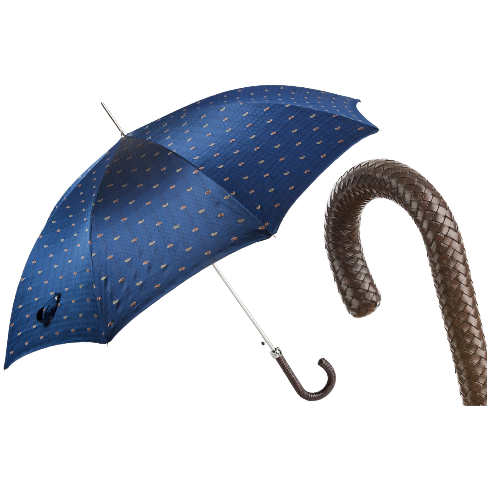 Classic Umbrella with Braided Leather Handle