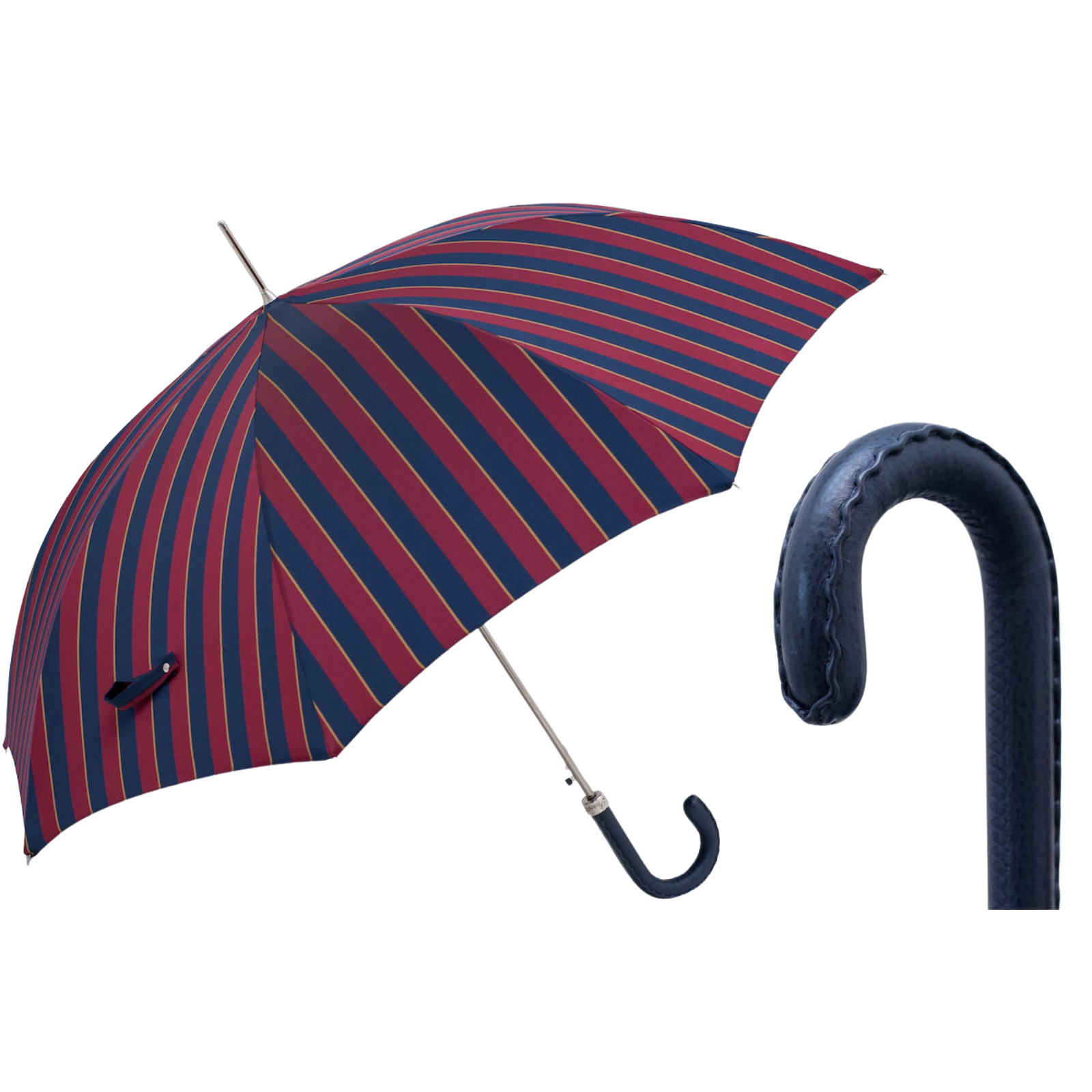 Classic Umbrella with Navy Leather Handle