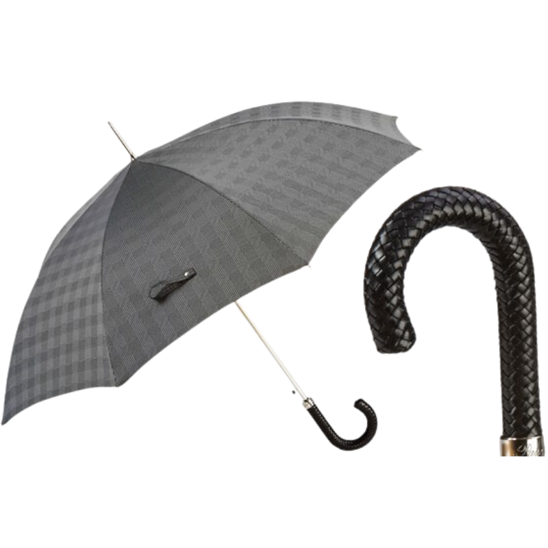 Milford Umbrella with Braided Leather Handle