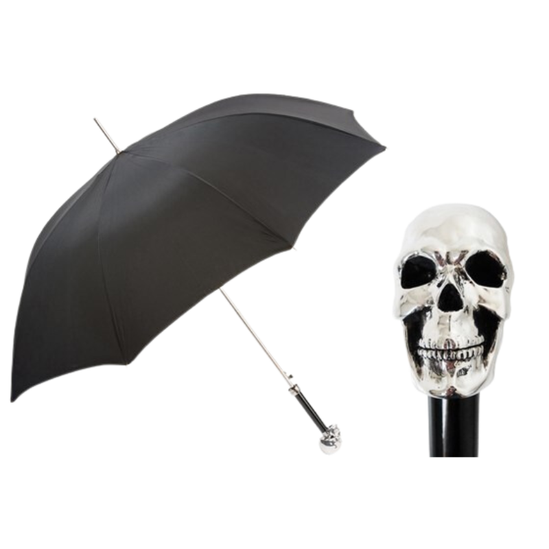 Silver Skull Umbrella