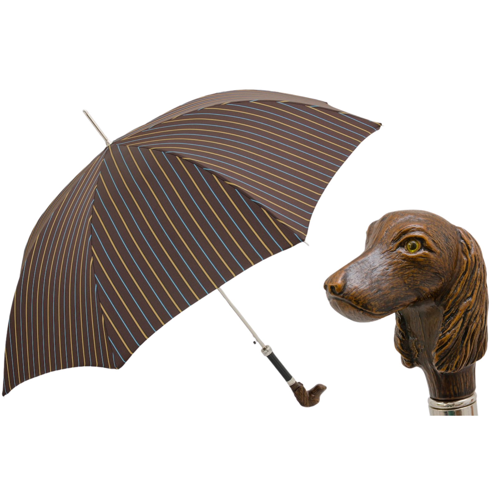 Striped Umbrella with Dog Handle