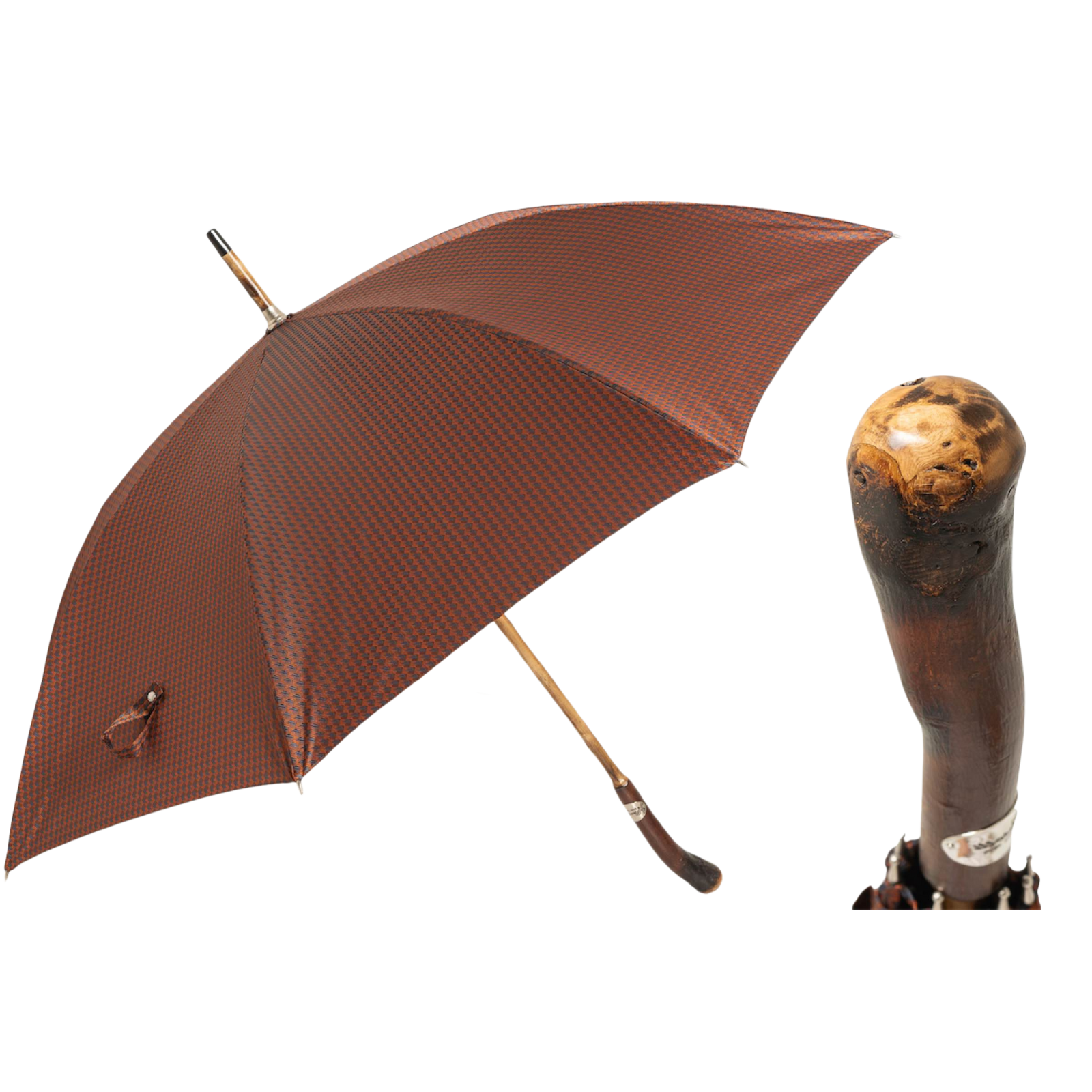 Umbrella with Straight Continuous Stick in Chestnut