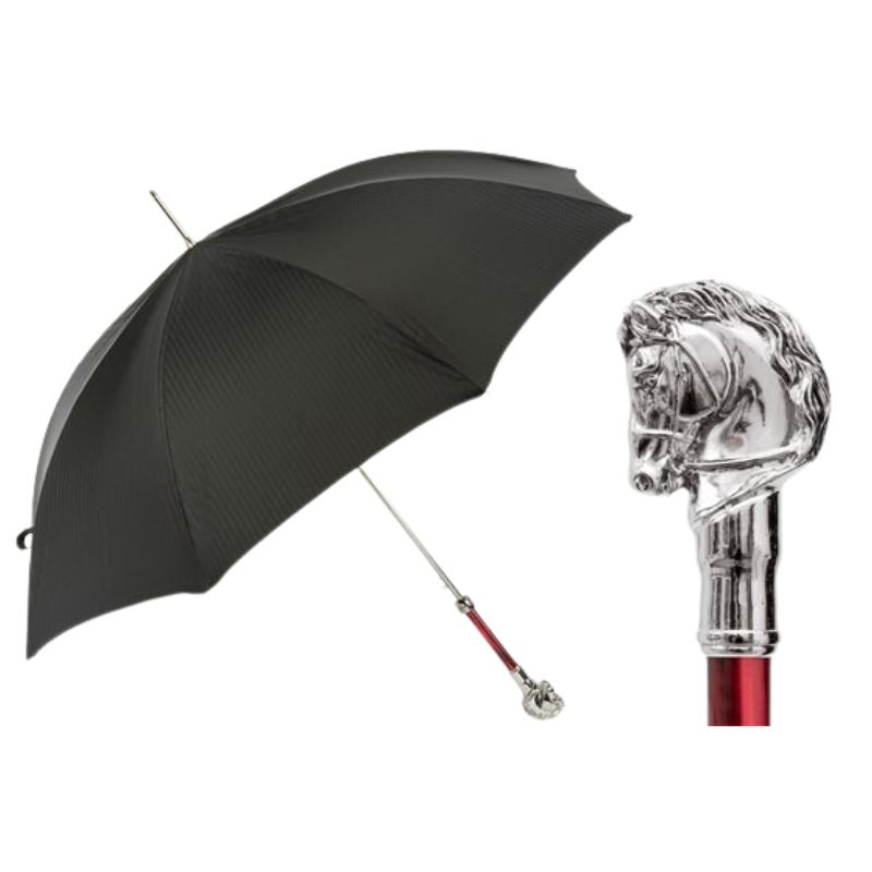 Elegant Umbrella, Silver Horse Handle