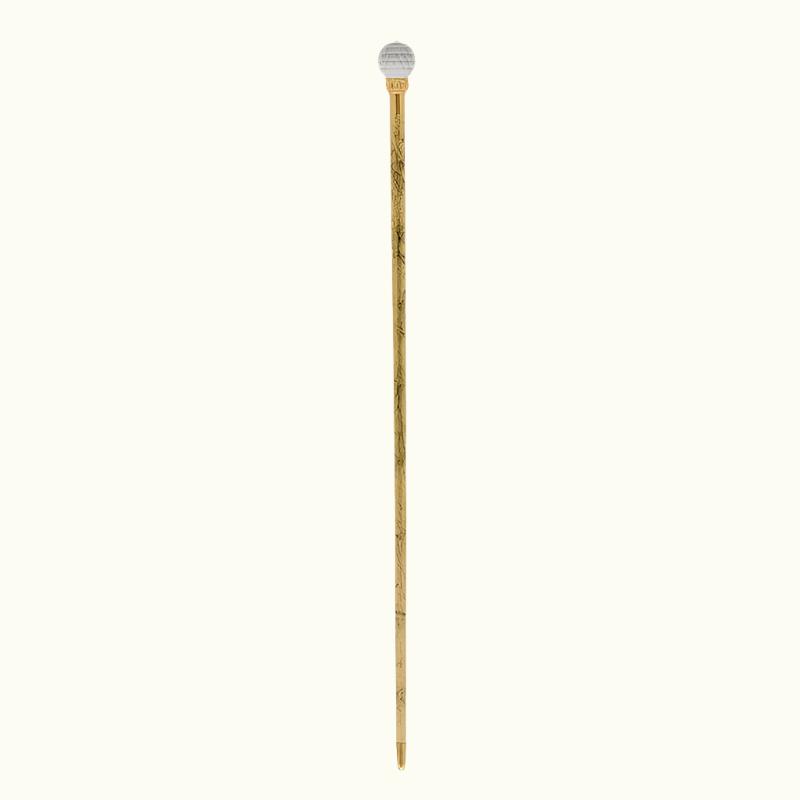 Crystal Ball Cane, Gold Shaft