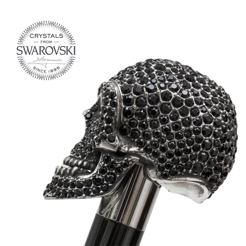 Black Swarovski® Skull Cane