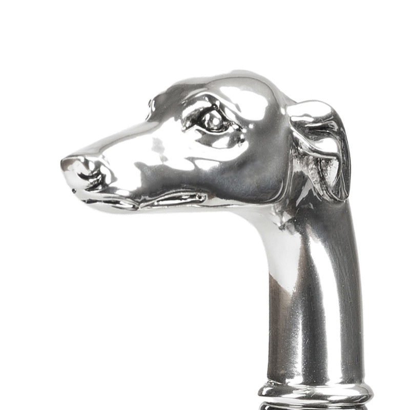 Silver Greyhound Head Cane