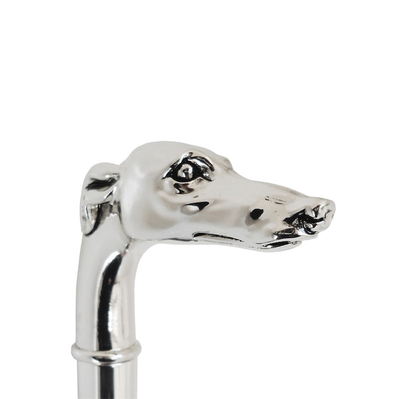 Silver Greyhound Head Cane