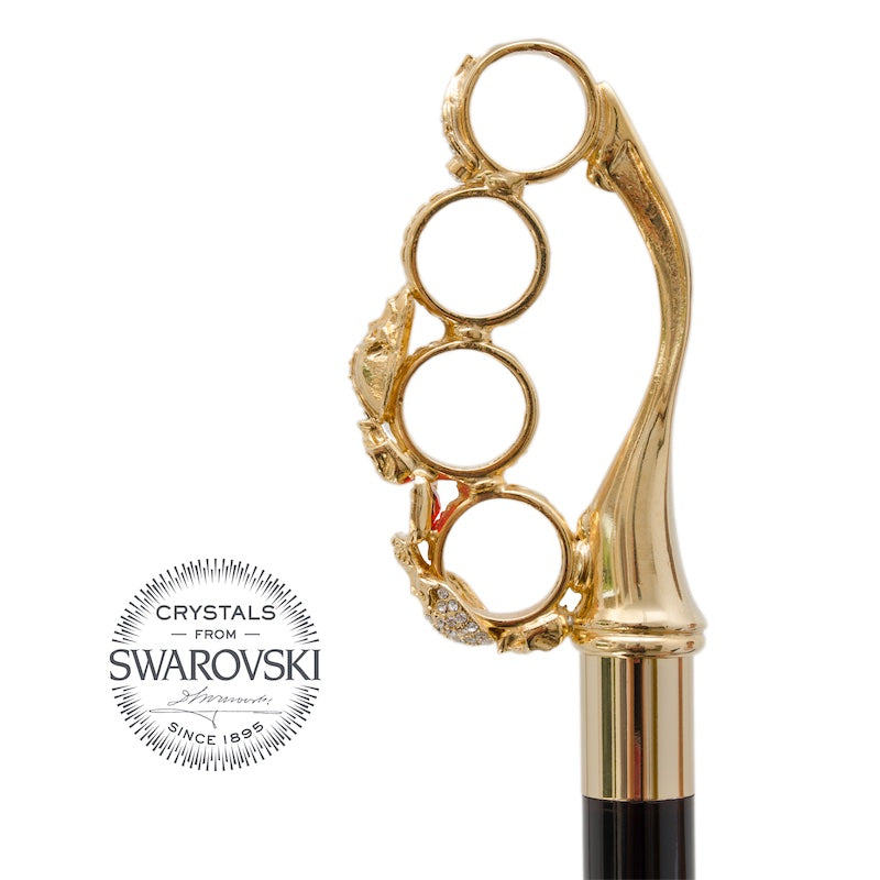 Brass Knuckles Cane with Swarovski® Crystals