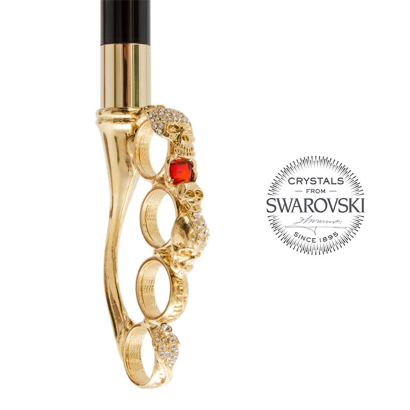 Brass Knuckles Cane with Swarovski® Crystals