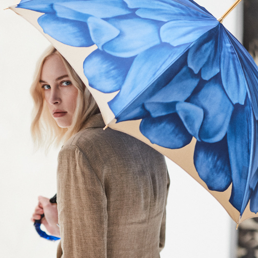 Blue Dahlia Umbrella - Umbrella