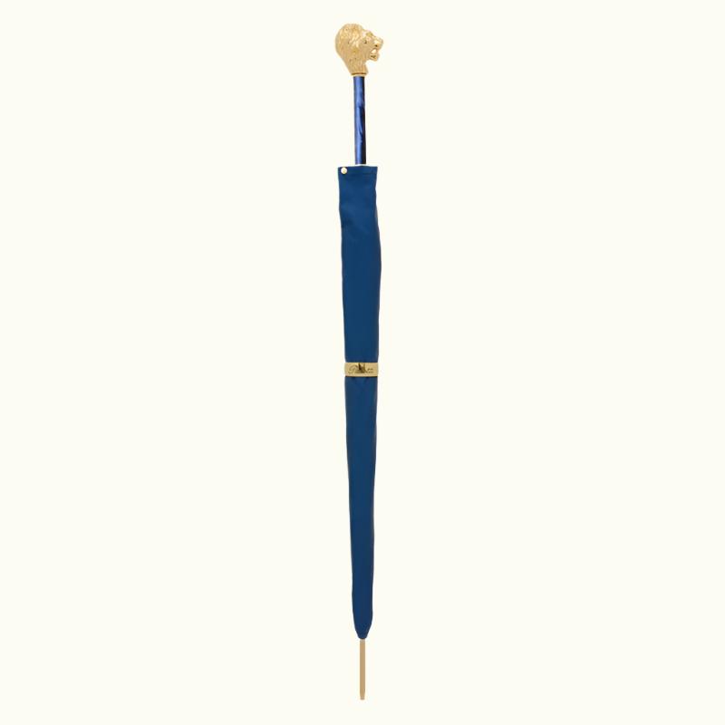 Blue Umbrella with Gold Lion Handle - Umbrella