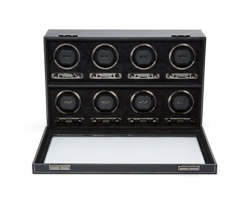 BRITISH RACING 8 PIECE WATCH WINDER BLACK