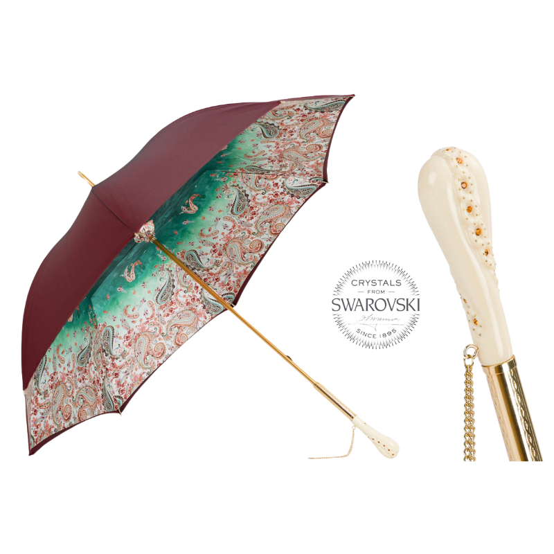 Burgundy Paisley Umbrella - Umbrella