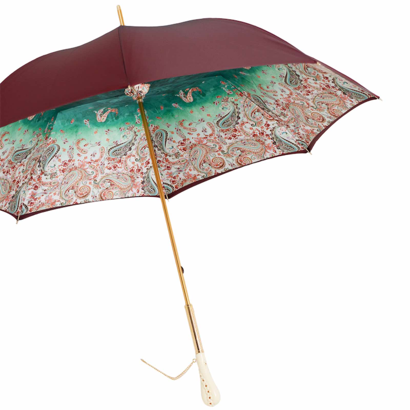 Burgundy Paisley Umbrella - Umbrella