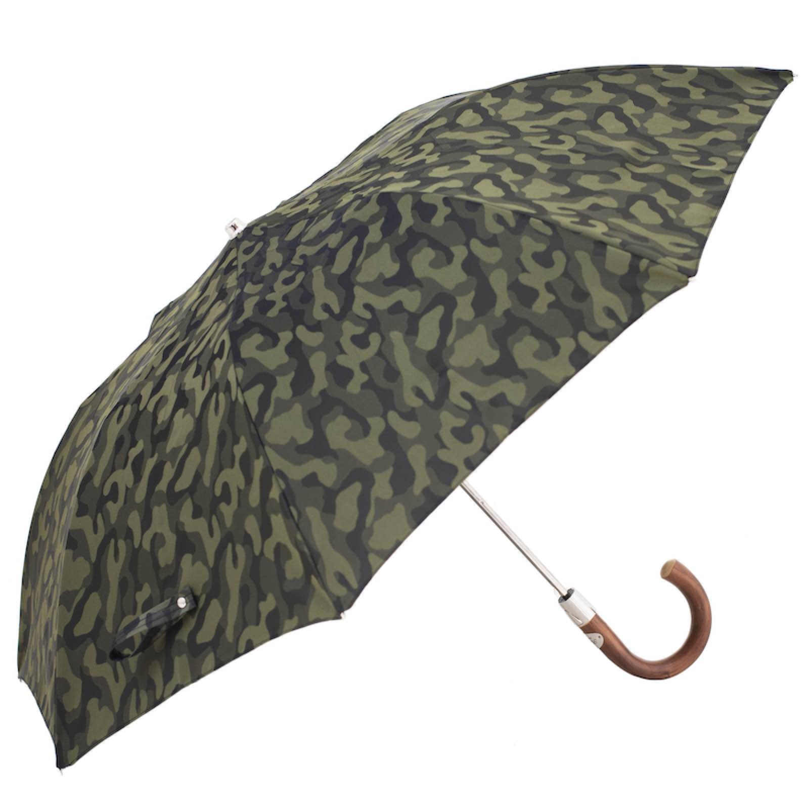 Camouflage Folding Umbrella Wooden Handle - Umbrella