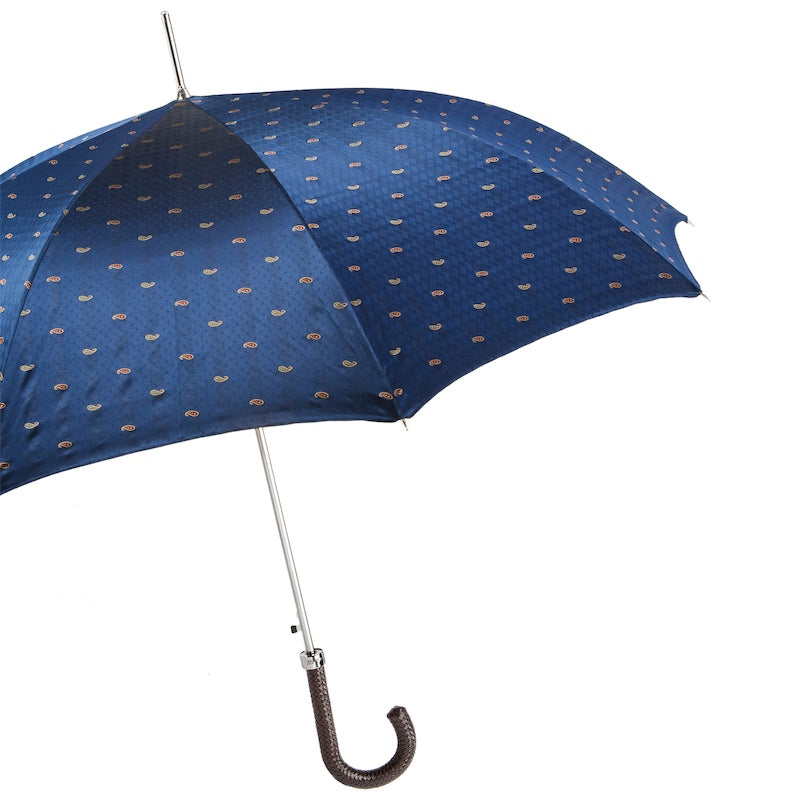 Classic Umbrella with Braided Leather Handle - Umbrella