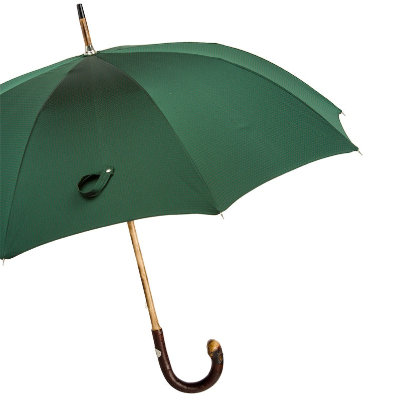 Dark Green Wooden Umbrella with Red Dots - Umbrella