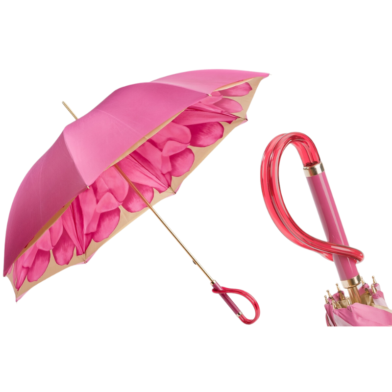 Fuchsia Dahlia Umbrella Double Cloth - Umbrella